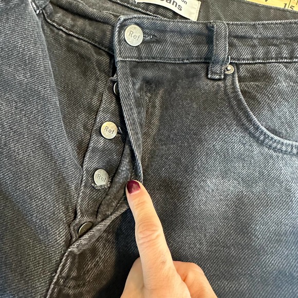 Reformation jeans women’s size 29 straight black Seattle wash high rise short - Picture 5 of 12